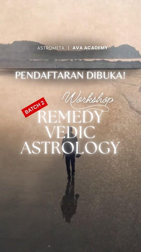 Dalam ilmu Jyotish atau Vedic astrology yang sangat luas, solusi terhadap kesulitan hidup yang dihadapi, sudah termasuk di dalam ilmu itu sendiri. Hal ini dinamakan upayya atau diterjemahkan sebagai Remedy.

Kelebihan solusi remedy dari Vedic astrology adalah metode yang logis dan sistematik antara penerapan dan prinsip-prinsip dalam ilmu Vedic astrology sendiri.

Jadi Vedic astrology tidak hanya bisa memprediksi kapan waktu terjadinya kejatuhan atau kebangkitan, masa sulit atau masa jaya dalam kehidupan, tetapi juga memberikan solusi jalan keluarnya. Baik secara spiritual atau energetik.

Dalam Workshop Remedy Level 1 ini peserta akan diajarkan untuk mengidentifikasi bagian birth chart dan planet yang perlu diberi remedy, serta diberikan banyak metode remedy untuk bisa segera diterapkan kepada diri sendiri dan klien.

Diskon Early Bird:
7- 14 Oktober 2025

Mulai 21 Oktober 2025
6x Pertemuan Zoom live
Setiap Selasa 19:30 - 21:00 WIB

Daftar Sekarang!
KIRIM DM: “Info WS Remedy”

#vedicastrologyindonesia #belajarvedicastrology #vastuindonesia #konsultasivedicastrology #astrometa